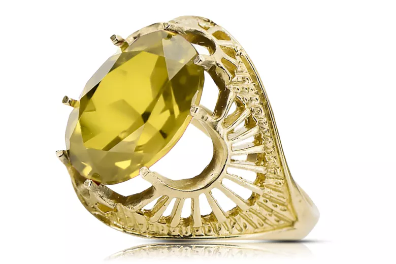  Κίτρινο Περίδοτο Κίτρινος χρυσός 14 καρατίων Vintage style vrc003y